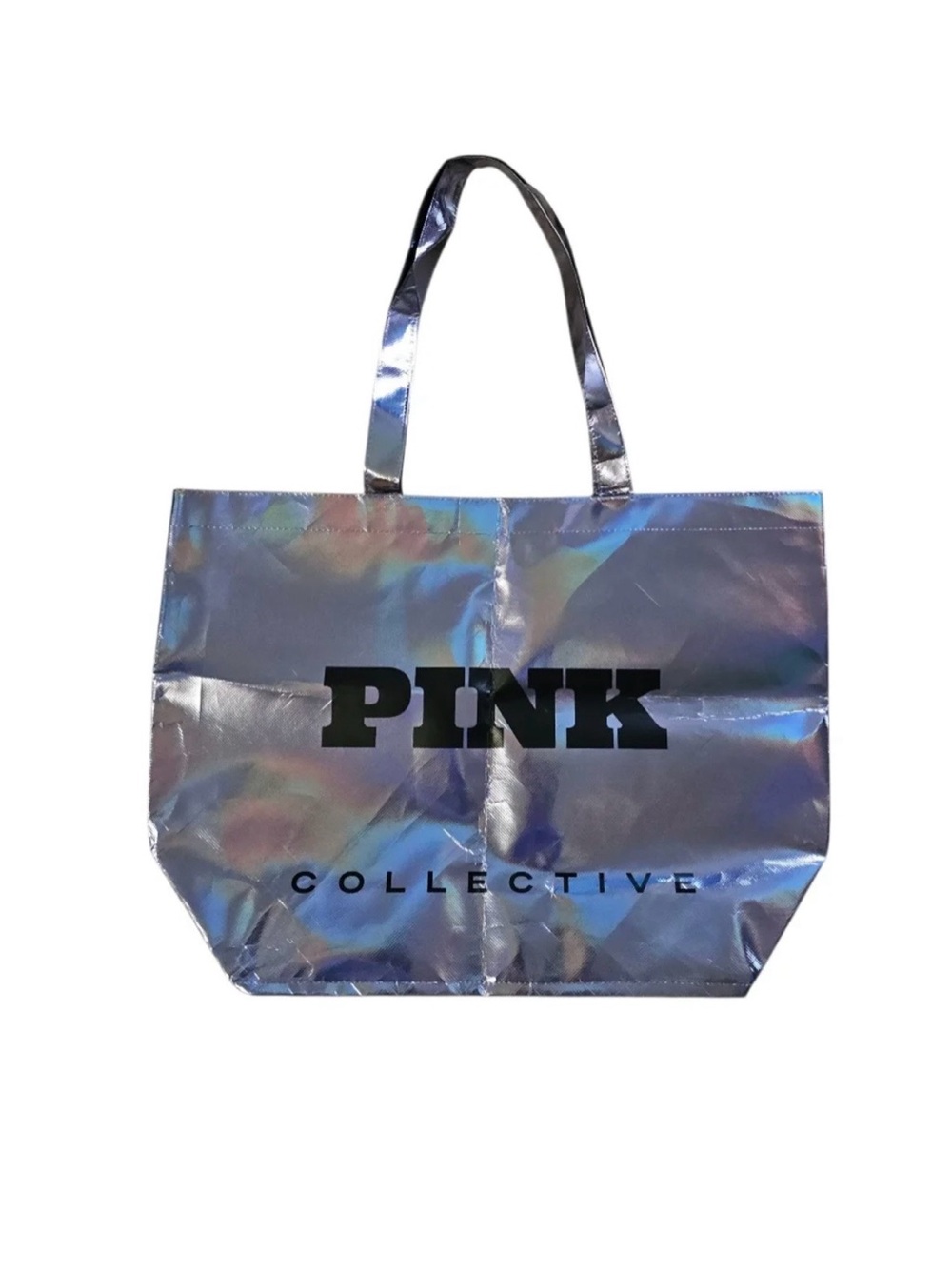 PINK Victoria's Secret Holographic Silver Tote